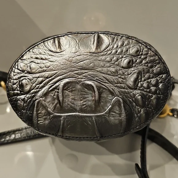 BRAHMIN Silvery Black Bucket Bag - Picture 7 of 12